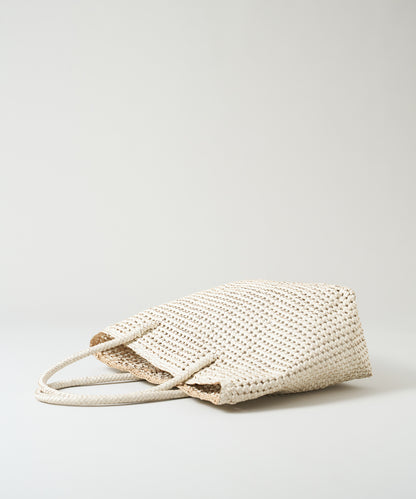 #16/ Basket tote bag L (oatmeal) / goatskin "GOAT MESH "