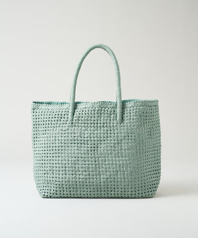 #16/ Basket tote bag L (sage green) / goatskin 