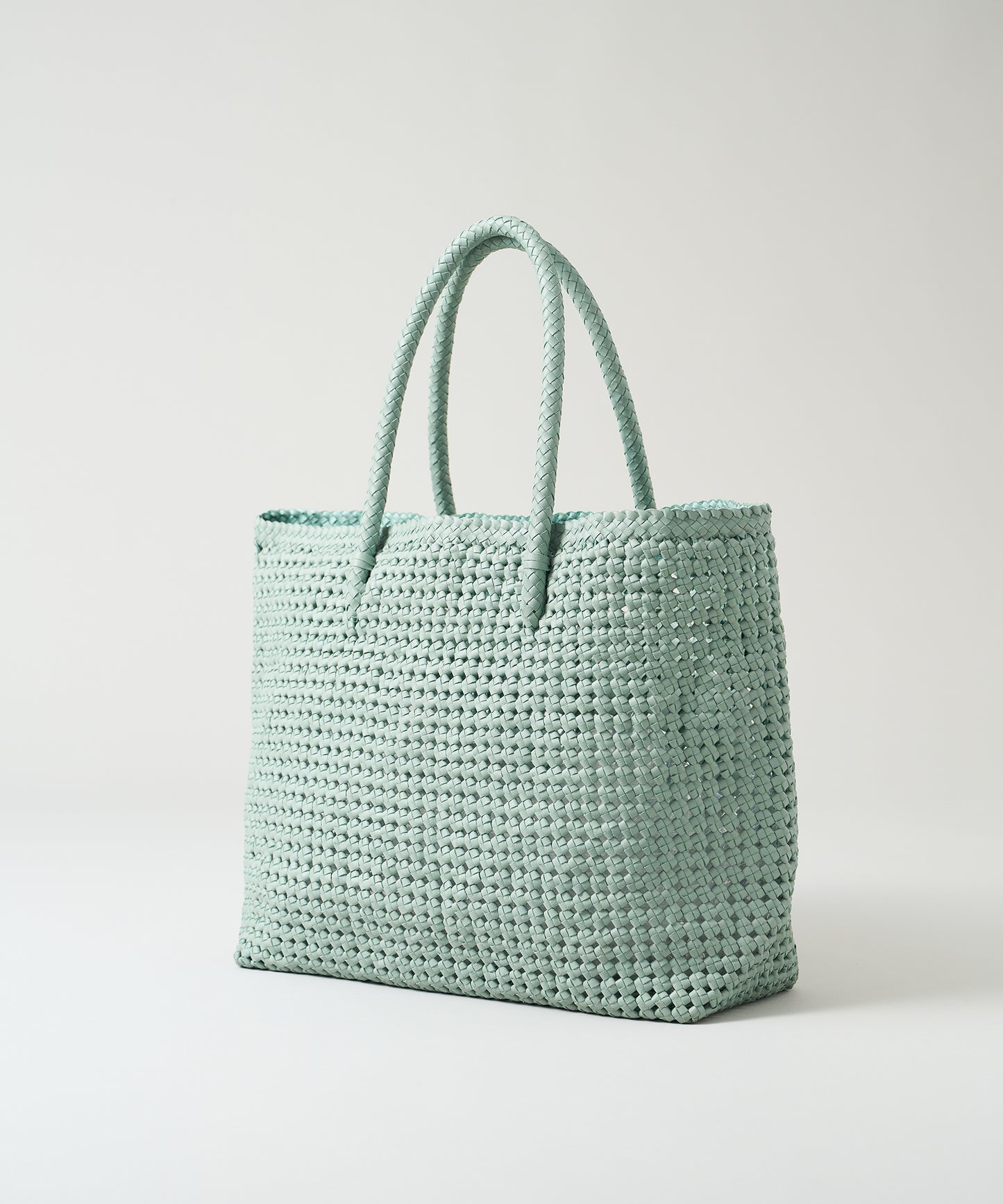 #16/ Basket tote bag L (sage green) / goatskin "GOAT MESH "