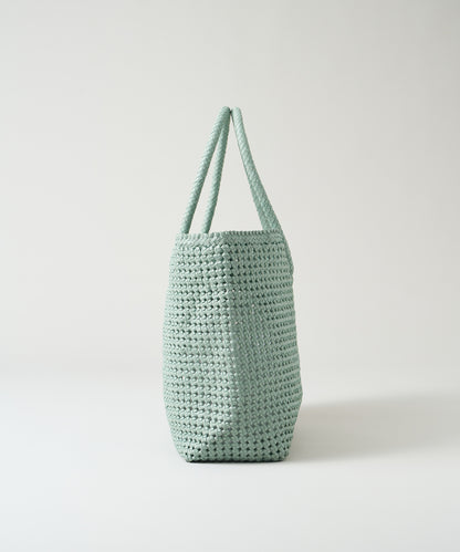 #16/ Basket tote bag L (sage green) / goatskin "GOAT MESH "