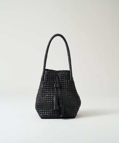 #16/ Tassel tote bag (black) / goatskin "GOAT MESH "