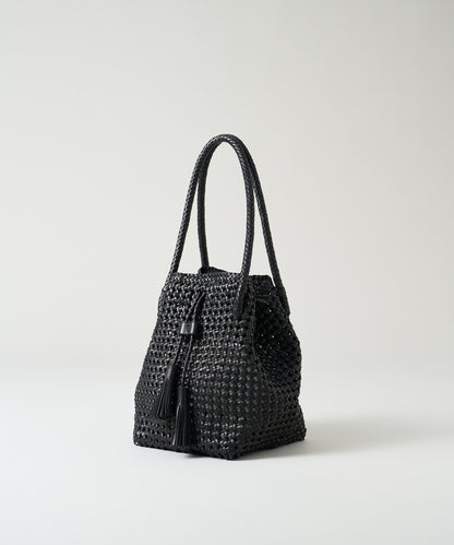 #16/ Tassel tote bag (black) / goatskin "GOAT MESH "