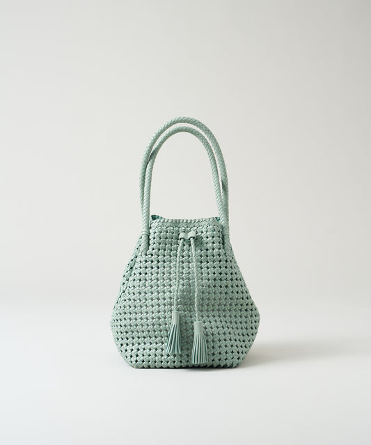 #16/ Tassel tote bag (sage green) / goatskin "GOAT MESH "