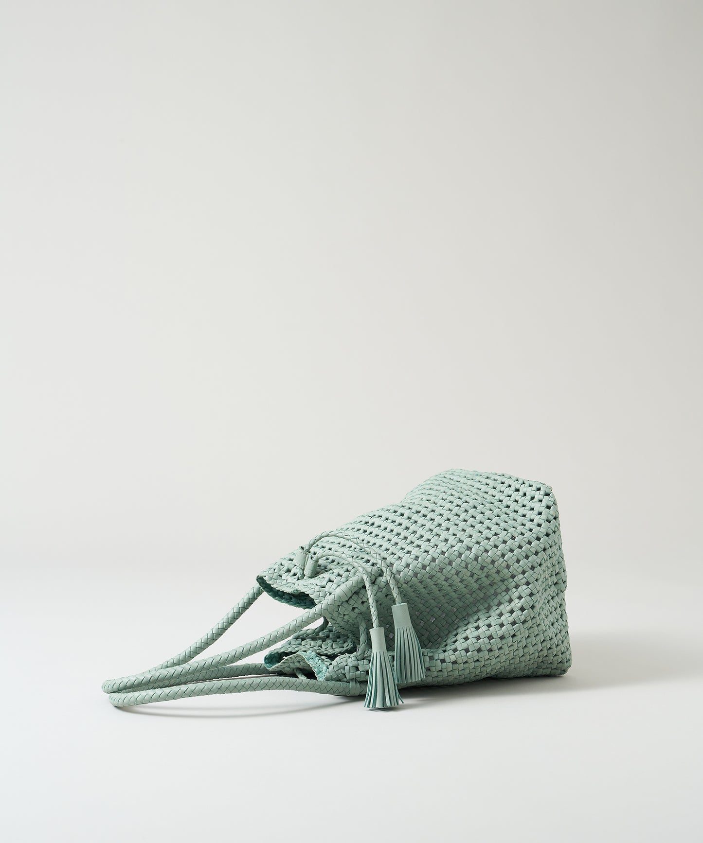 #16/ Tassel tote bag (sage green) / goatskin "GOAT MESH "