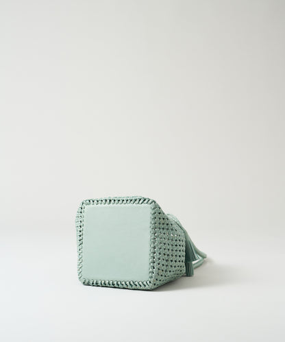 #16/ Tassel tote bag (sage green) / goatskin "GOAT MESH "