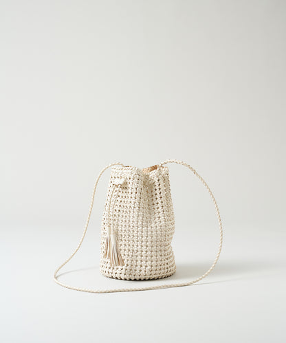 #16/ Tassel bottle shoulder (oatmeal) / goatskin "GOAT MESH "