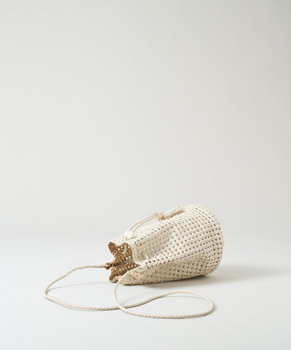 #16/ Tassel bottle shoulder (oatmeal) / goatskin "GOAT MESH "