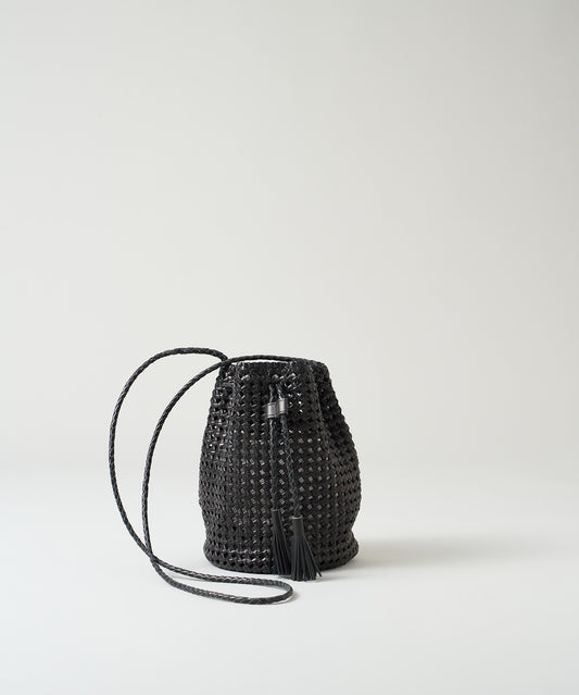 #16/ Tassel bottle shoulder (black) / goatskin "GOAT MESH "