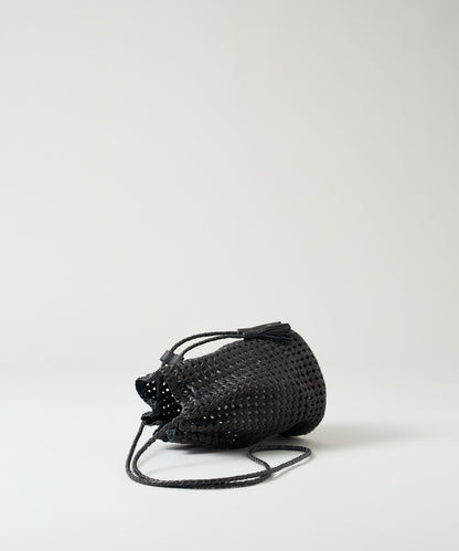 #16/ Tassel bottle shoulder (black) / goatskin "GOAT MESH "