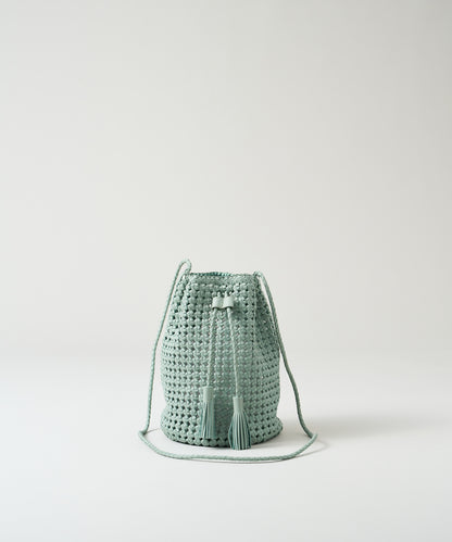 #16/ Tassel bottle shoulder (sage green) / goatskin "GOAT MESH"