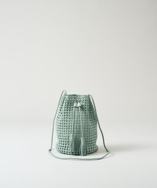 #16/ Tassel bottle shoulder (sage green) / goatskin "GOAT MESH"