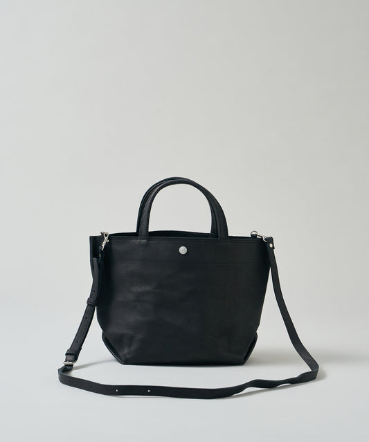 #30/ Lunch bag S_carry light (black) / pigskin "HALLIE"