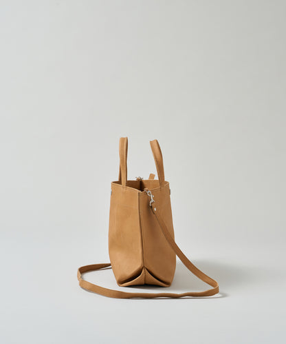 #30/ Lunch bag S_carry light (camel) / pigskin "HALLIE"