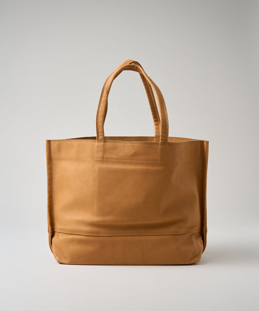 #30/ Wide tote L (camel) / pigskin "HALLIE"