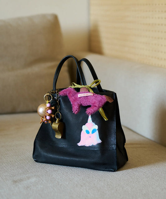 Mini Shopper (black) / pigskin "HALLIE" - REN WEB SHOP