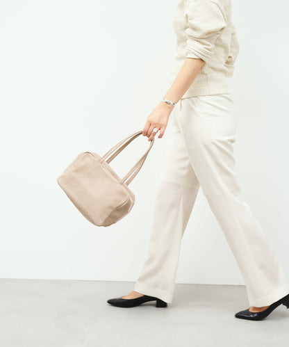 #30/ Square duffel bag XS (pink beige) / pigskin "HALLIE"