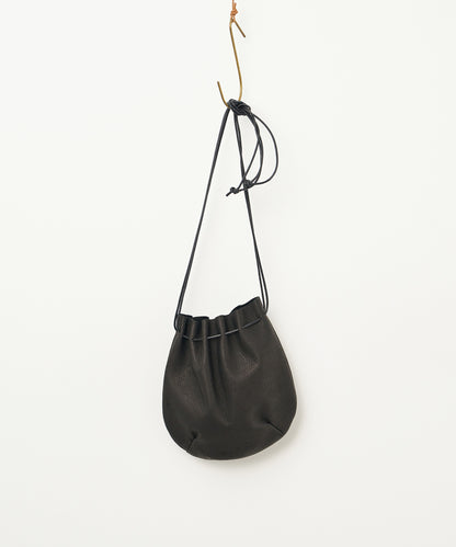 #30/ Balloon shoulder (black) / Pigskin "HALLIE"