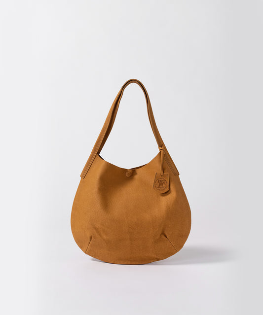 #30/ Circle tote bag (camel) / pigskin "HALLIE"
