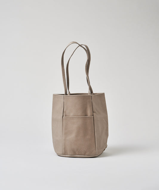 #30/ Bucket tote bag (pink beige) / pigskin "HALLIE"