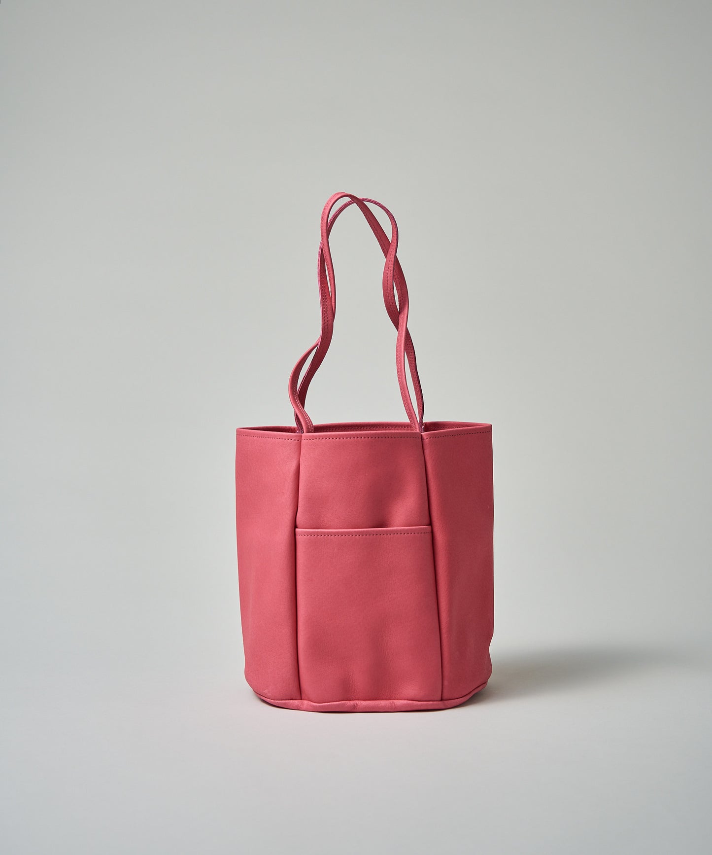 Bolso de mano tipo cubo (magenta) / piel de cerdo "HALLIE" 