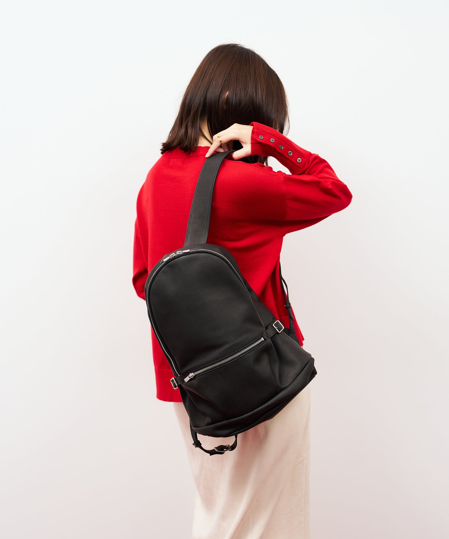 Mini daily backpack - Black / pigskin Hallie