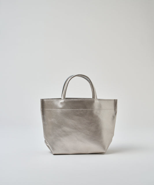 #36/ Lunch bag S (silver) / pigskin "LUSTRA"