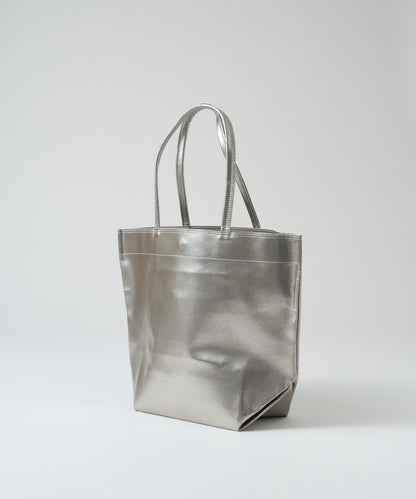 #36/ Lunch bag M (silver) / pigskin "LUSTRA"
