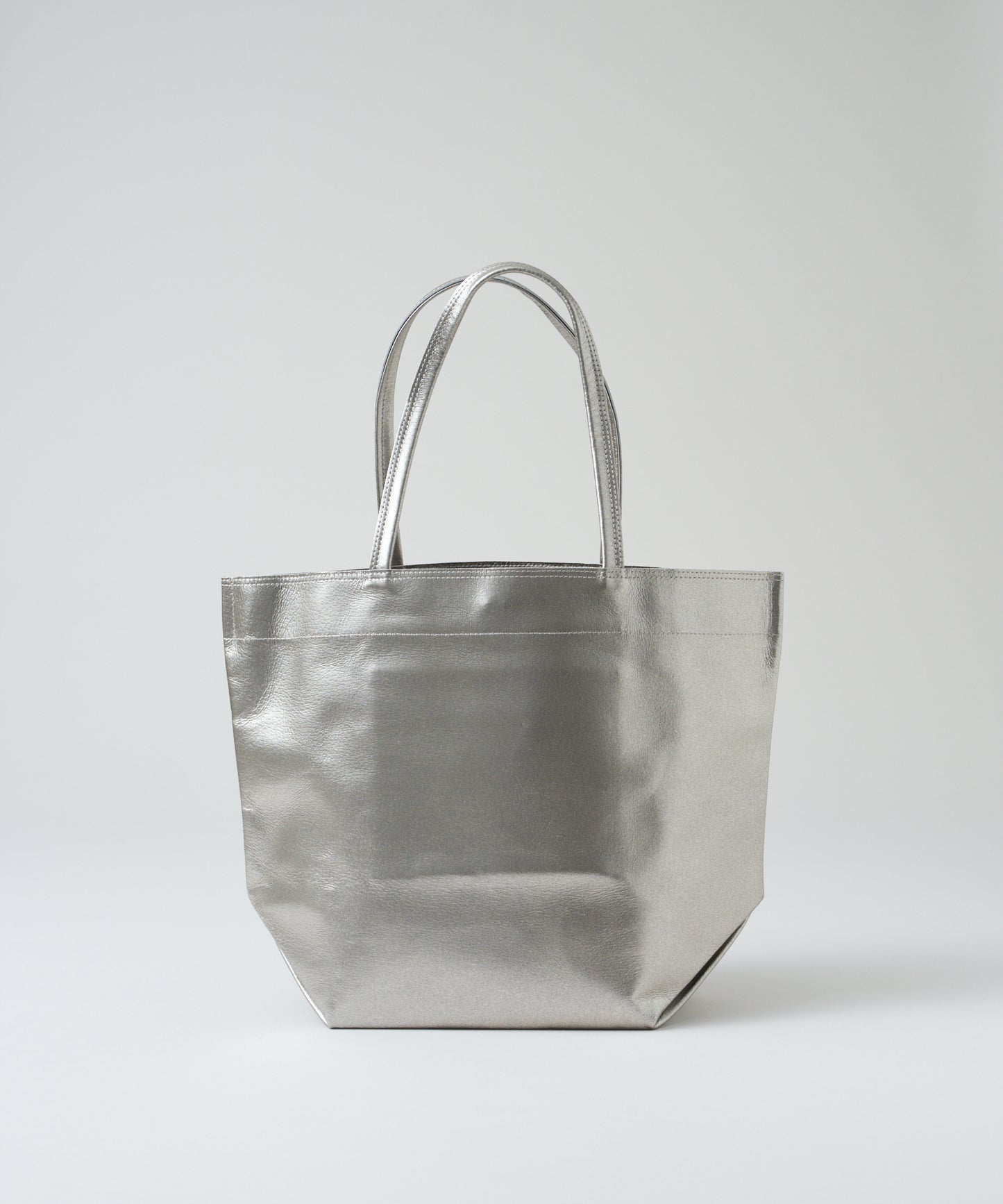 #36/ Lunch bag M (silver) / pigskin "LUSTRA"