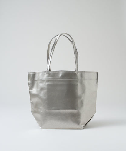 #36/ Lunch bag M (silver) / pigskin "LUSTRA"