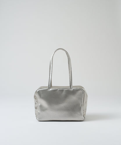 #36/ Square duffel XS (silver) / pigskin "LUSTRA"