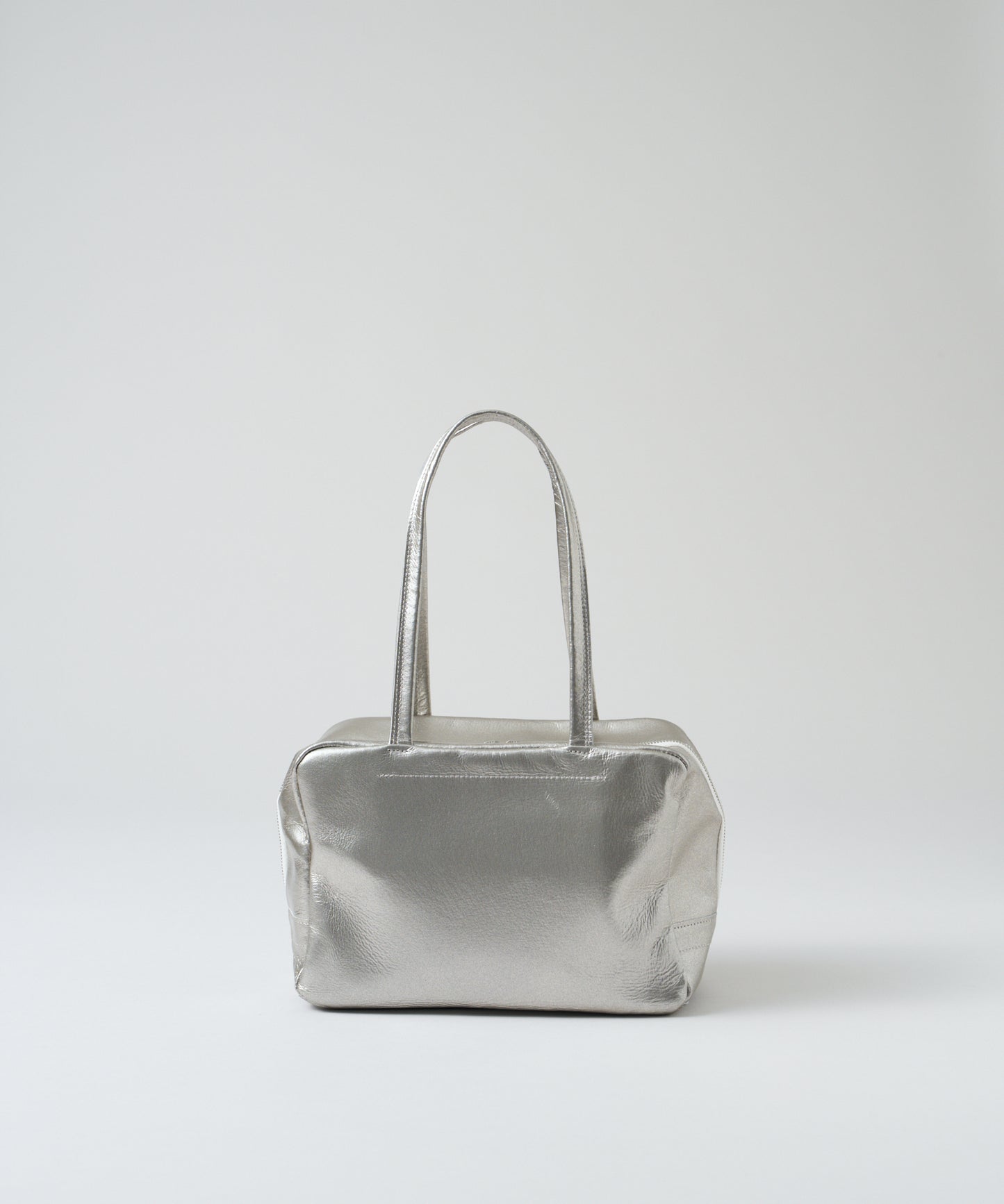 #36/ Square duffel XS (silver) / pigskin "LUSTRA"