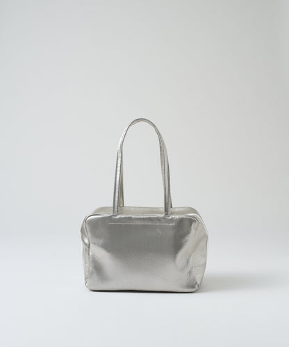 #36/ Square duffel XS (silver) / pigskin "LUSTRA"