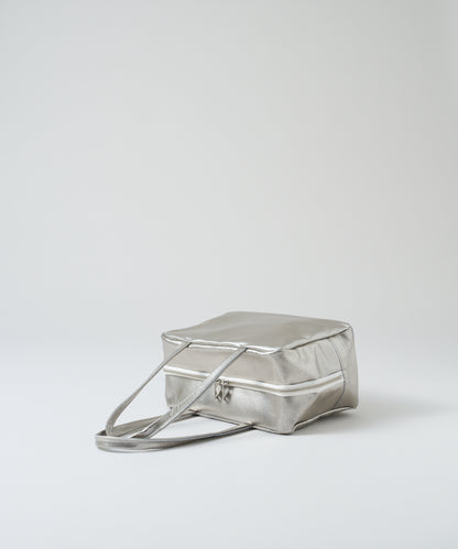#36/ Square duffel XS (silver) / pigskin "LUSTRA"