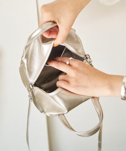 Cube pochette - Silver / pigskin Lustra