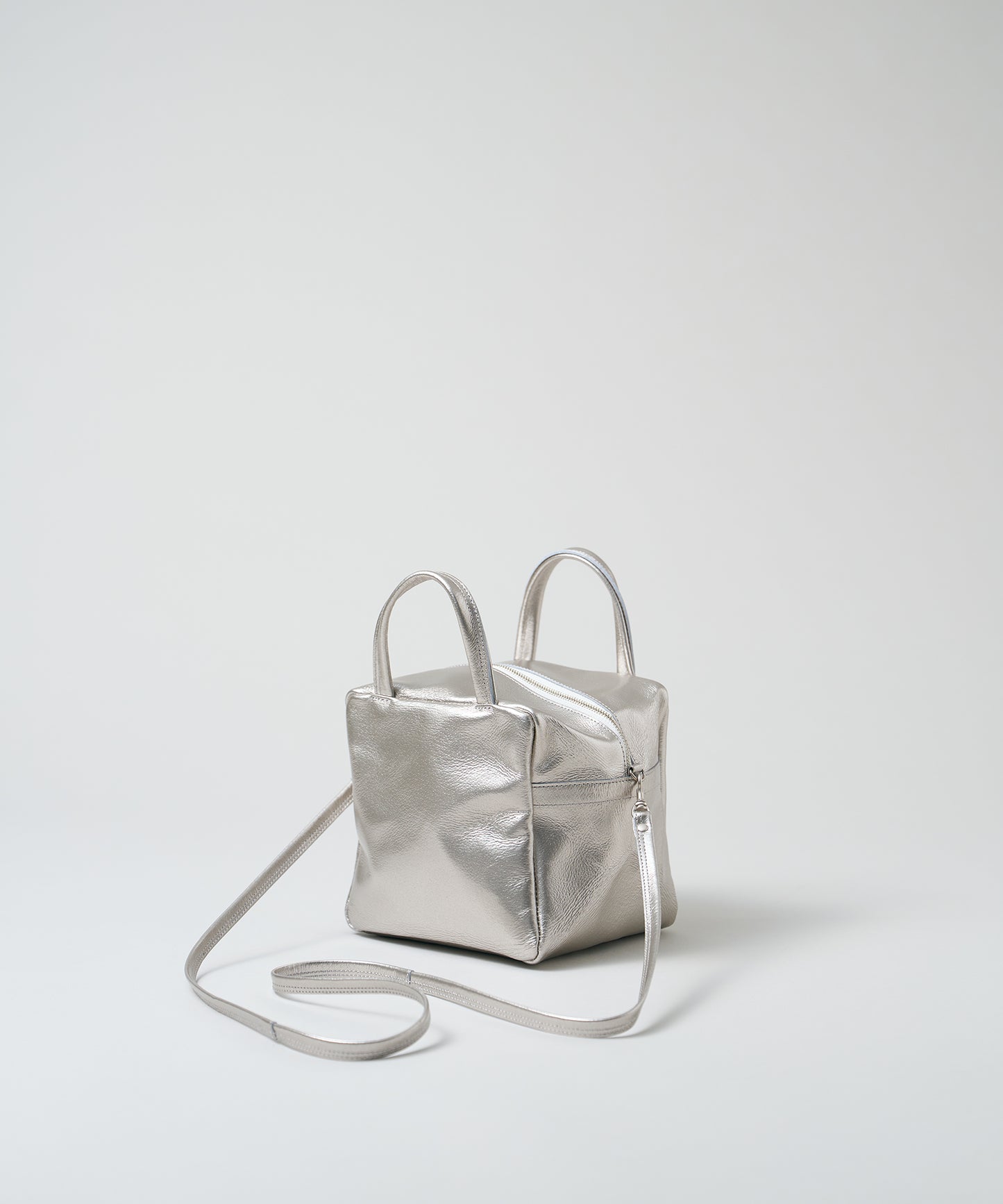 Cube pochette - Silver / pigskin Lustra