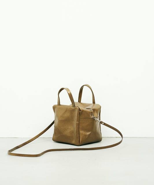 Cube pochette - Antique gold / pigskin Lustra