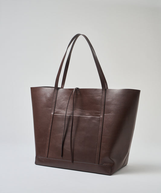 #45/ Maxi Tote Bag (bitter brown) / cowhide "APERTO"