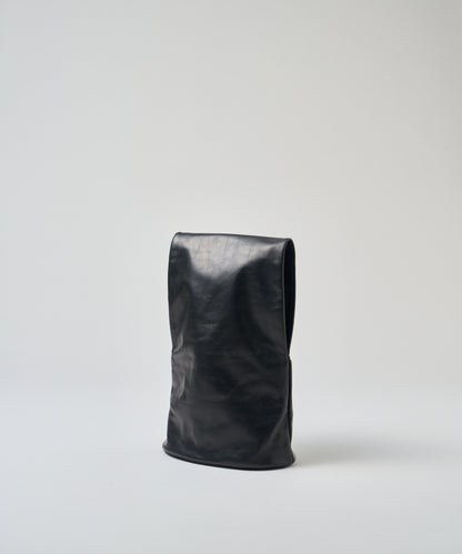 #45/ 袖托特包 (黑色) / 牛皮 "APERTO" 