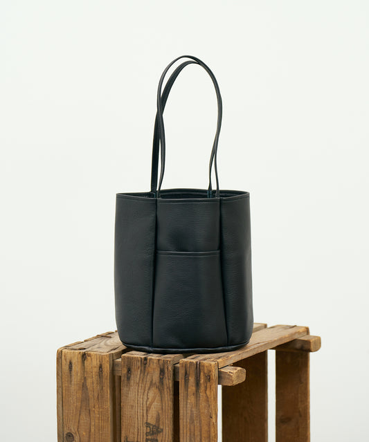 #52b/ Bucket tote (black) / cowhide "VALENCIA"