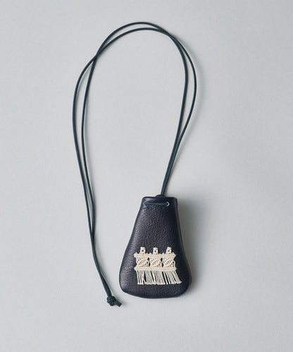 #55b/ Amulet Pouch XS (Sawa Matsuda Collaboration / indigo blue) / cowhide "BABY BUFFALO"