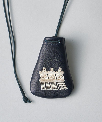 #55b/ Amulet Pouch XS (Sawa Matsuda Collaboration / indigo blue) / cowhide "BABY BUFFALO"