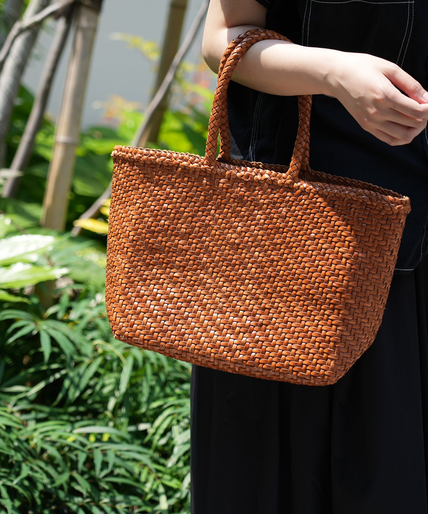 Mercado tote bag - Vintage tan / cowhide Buffalo mesh