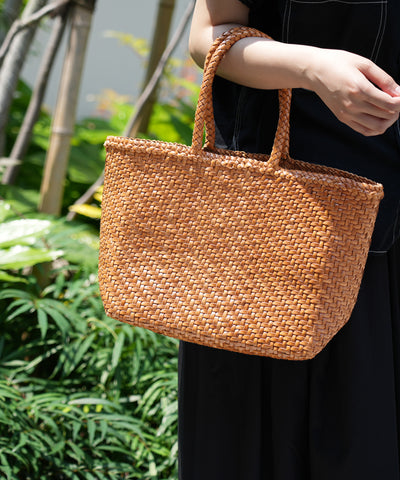 Mercado tote bag - Vintage tan / cowhide Buffalo mesh