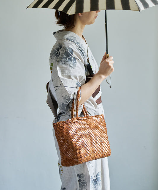 Mercado tote bag - Vintage tan / cowhide Buffalo mesh