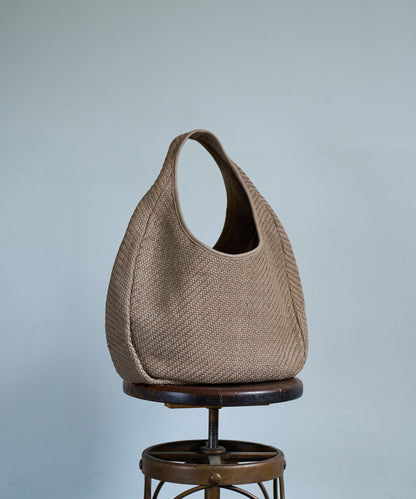 #60/ Circle Basket (marron beige) / sheep skin "SHEEP MESH"