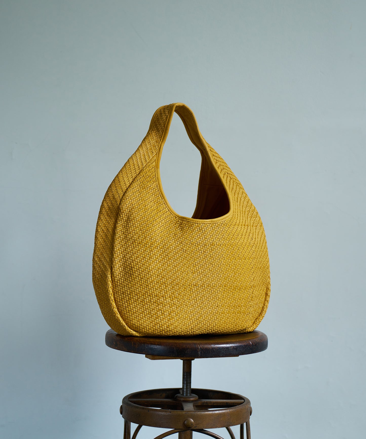 #60/ 圓形籃子 (芥末黃) / 羊皮“SHEEP MESH” 
