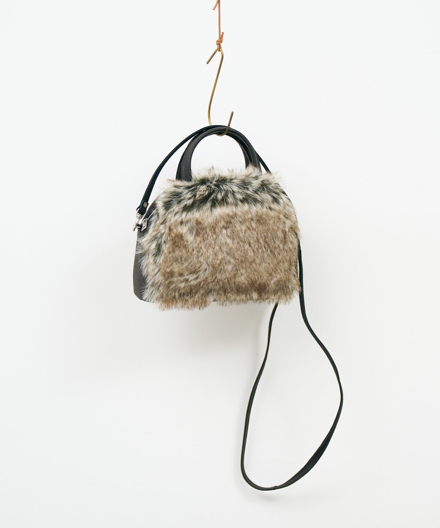 #88a / Micro Boston 2way / Pigskin "HALLIE × Craft fur"