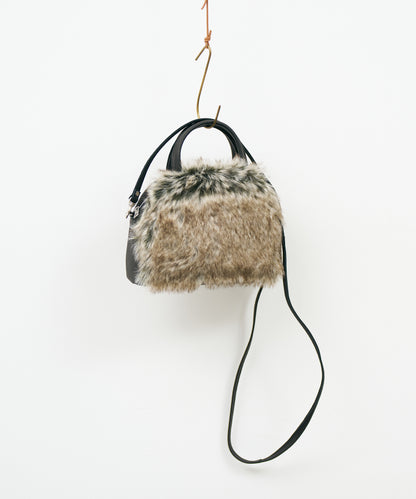 #88a / Micro Boston 2way / Pigskin "HALLIE × Craft fur"