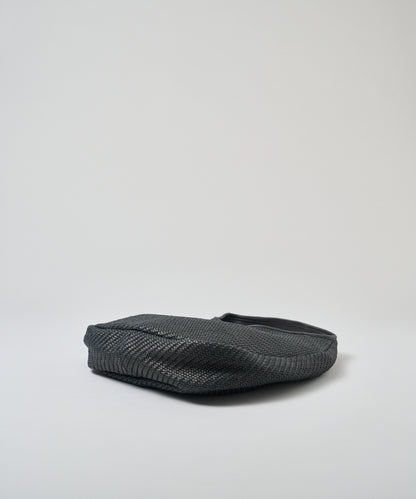 #60/ Circle Basket (black) / sheep skin "SHEEP MESH"