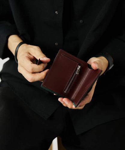 Address wallet S - matte black / cowhide Bubble calf
